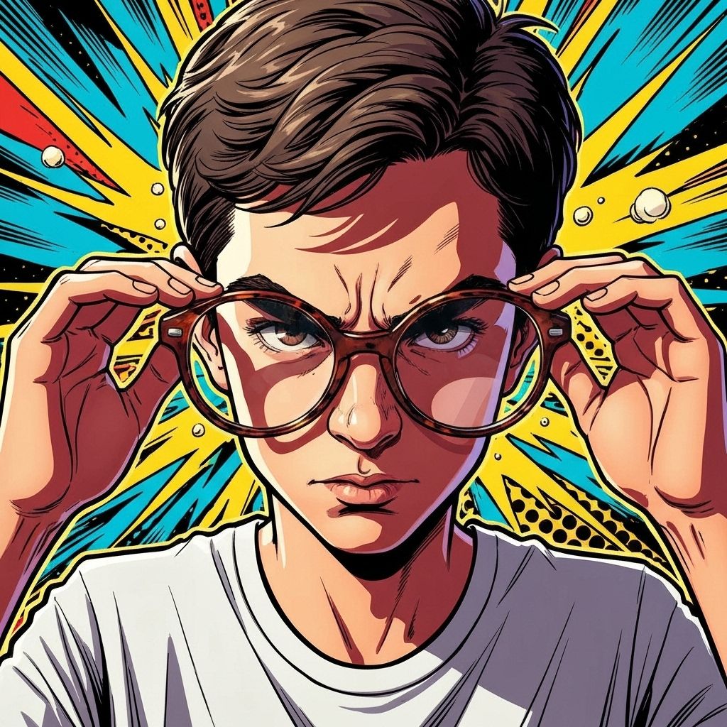 Oliver adjusting glasses