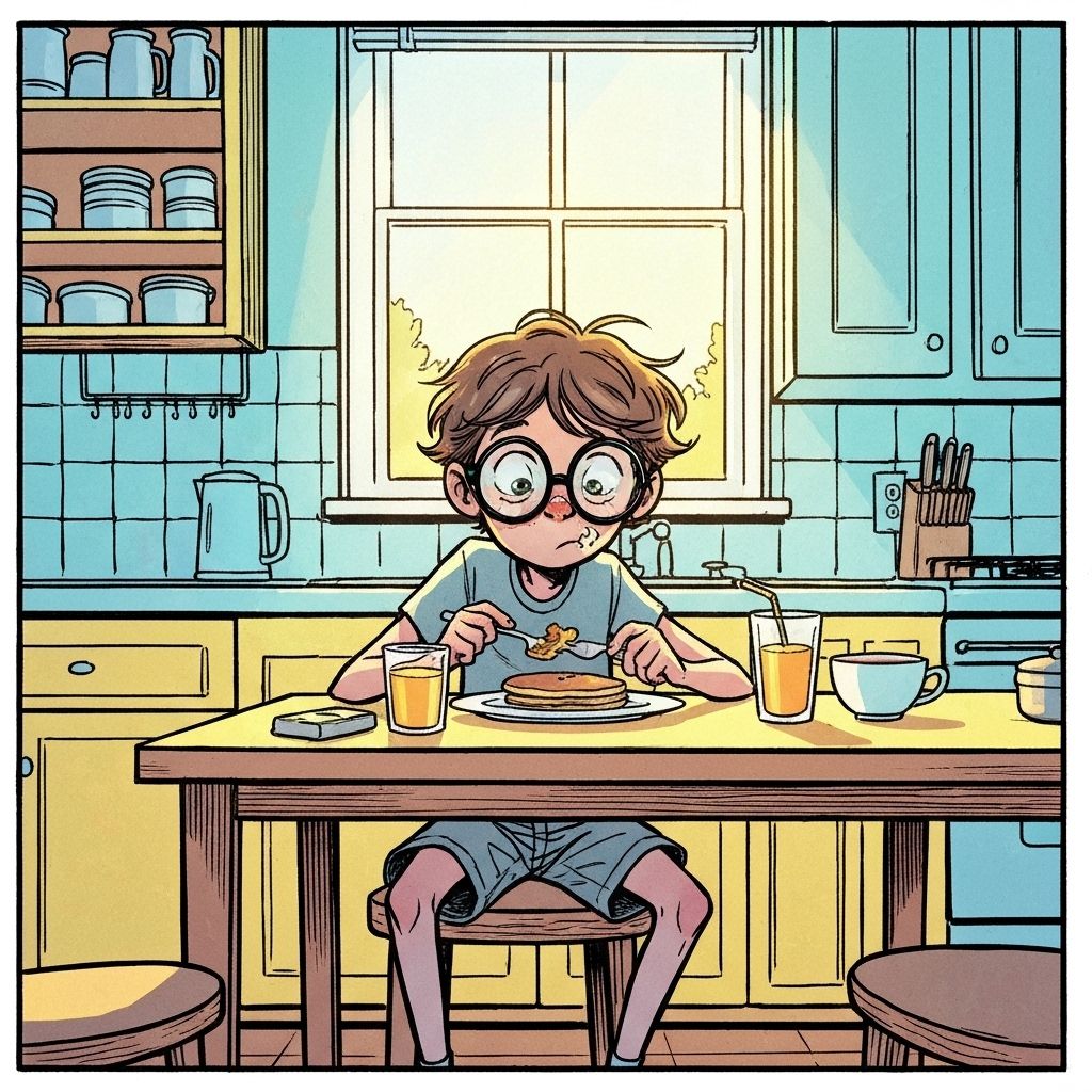Oliver at breakfast table