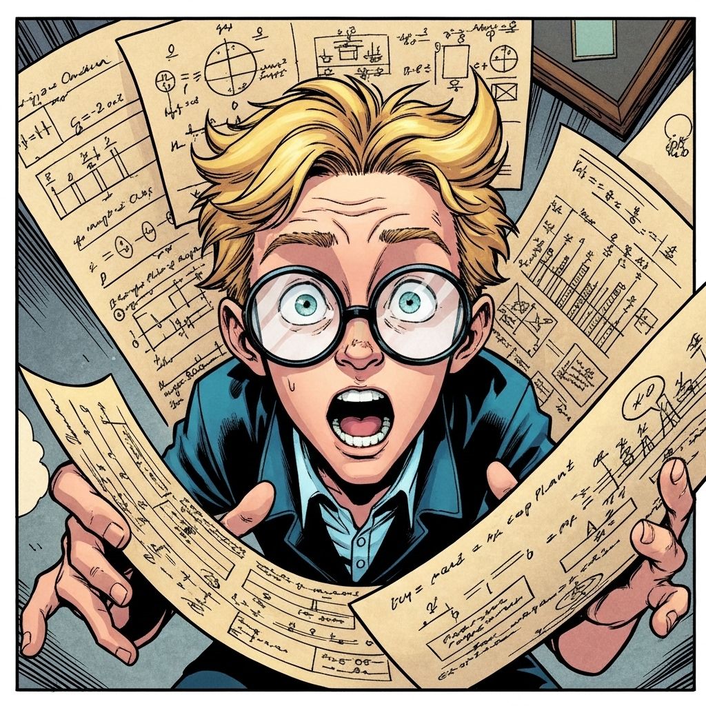 Oliver with formulas and plans